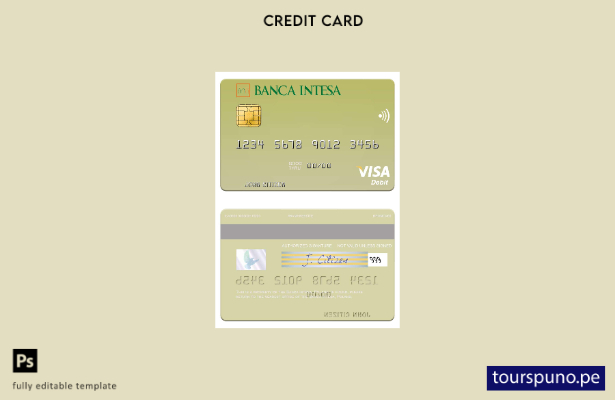 lista para imprimir plantilla de tarjeta de débito visa Polonia Banca Intesa